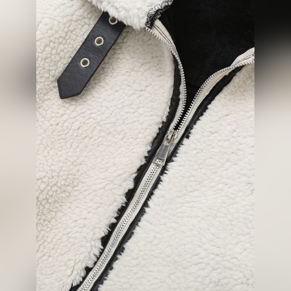 Zip Up Long Sleeve Sherpa Jacket - Picture 5 of 10